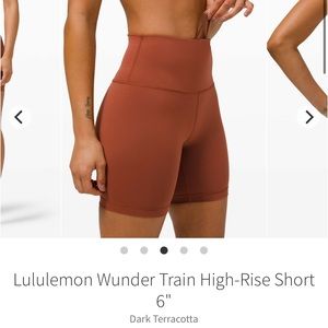 NWT Lululemon wunder train high-rise short 6” DARK TERRACOTTA Sz 10